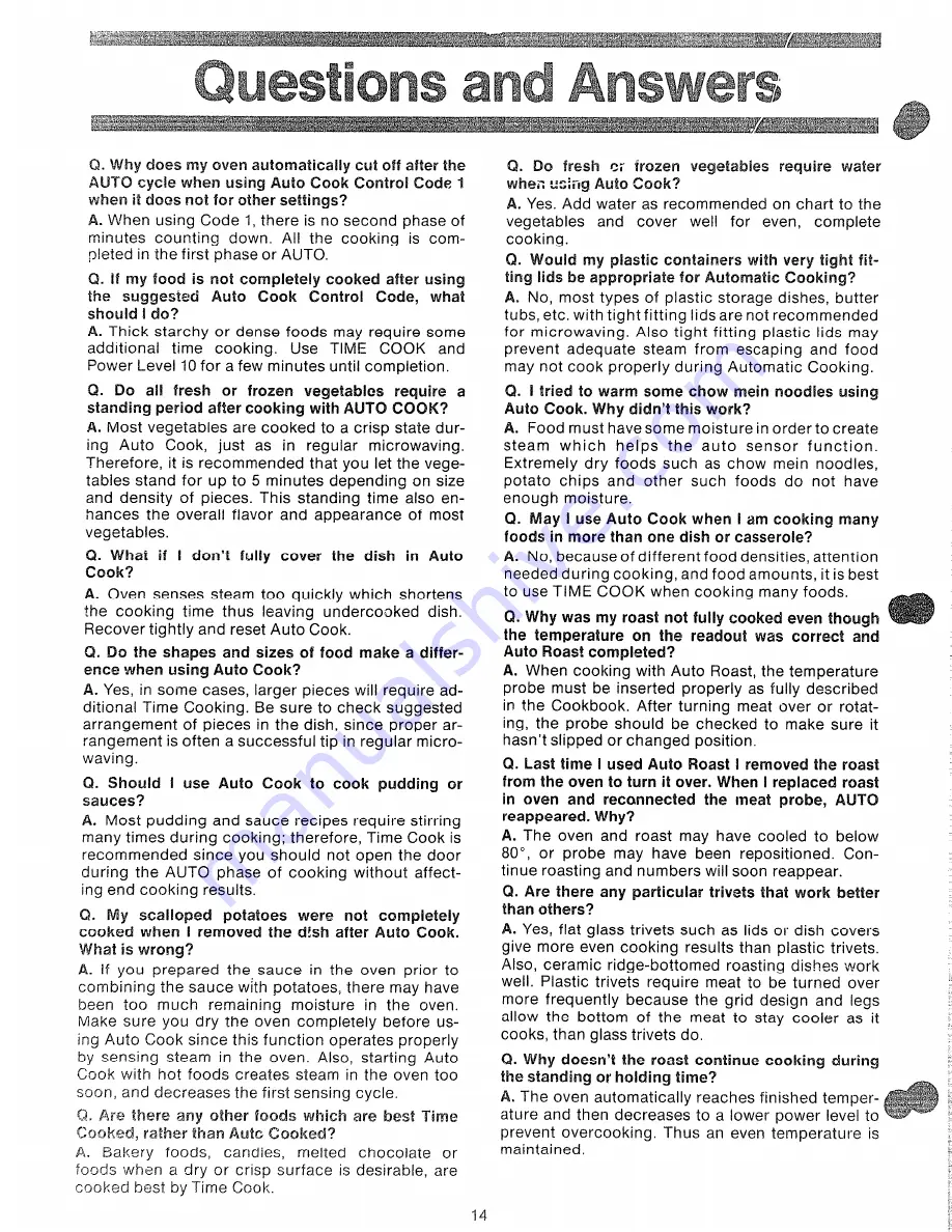 GE JHP65 Use And Care Manual Download Page 14