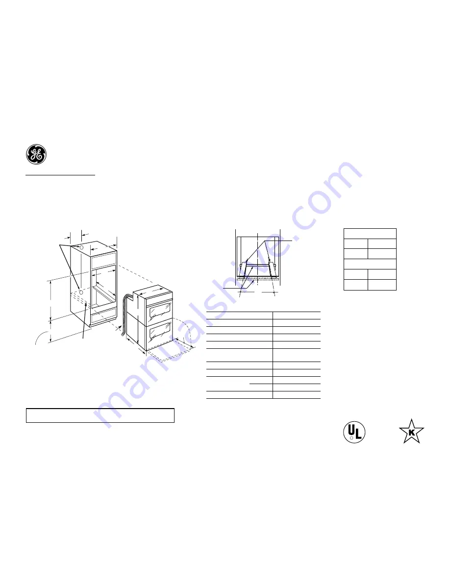 GE JKP28 Dimensions And Installation Information Download Page 1