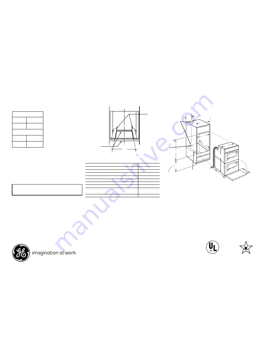 GE JKP55DP Dimensions And Installation Information Download Page 1