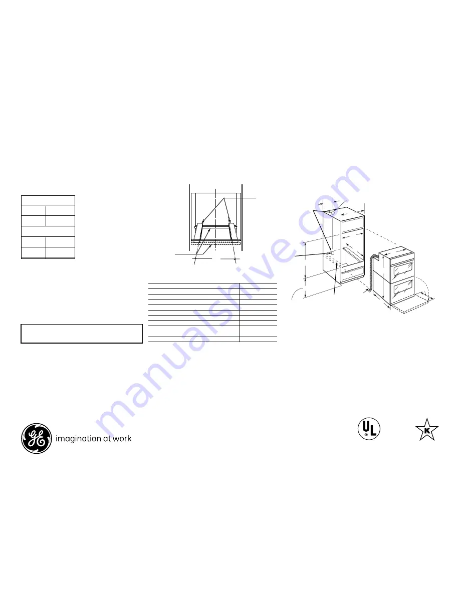 GE JKP55SM Dimensions And Installation Information Download Page 1