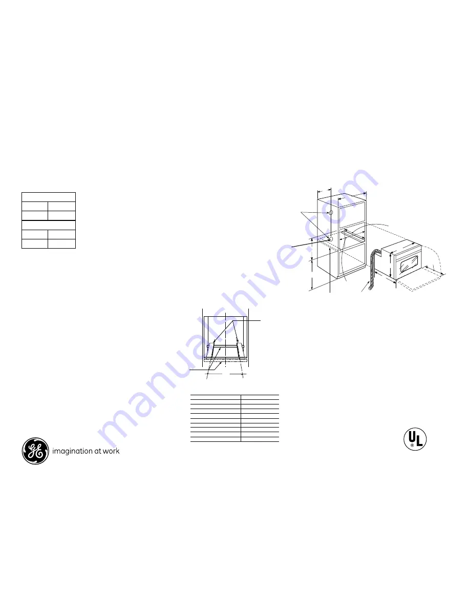 GE JKP70DP Dimensions And Installation Information Download Page 1