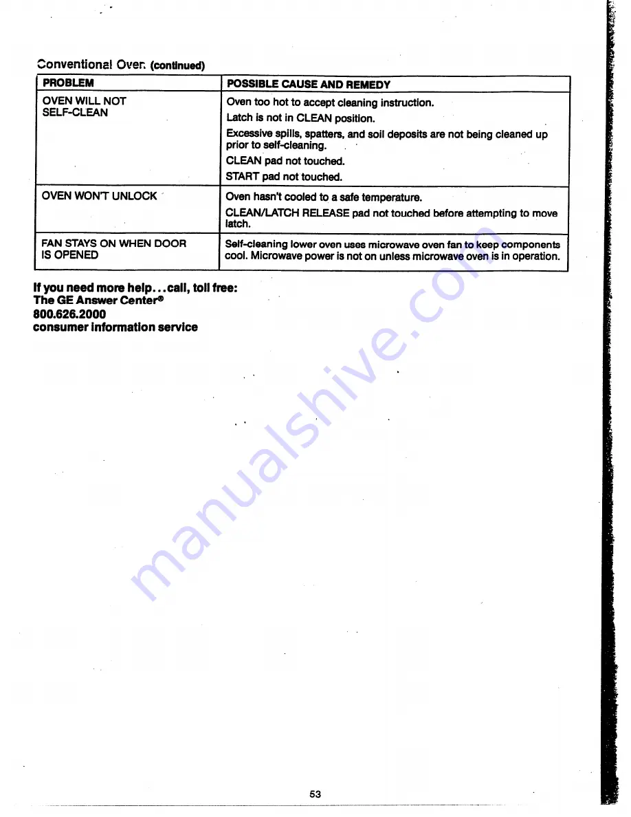 GE JKP77G Use And Care Manual Download Page 53