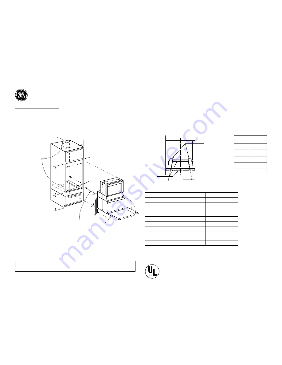 GE JKP86SH Dimension Manual Download Page 1