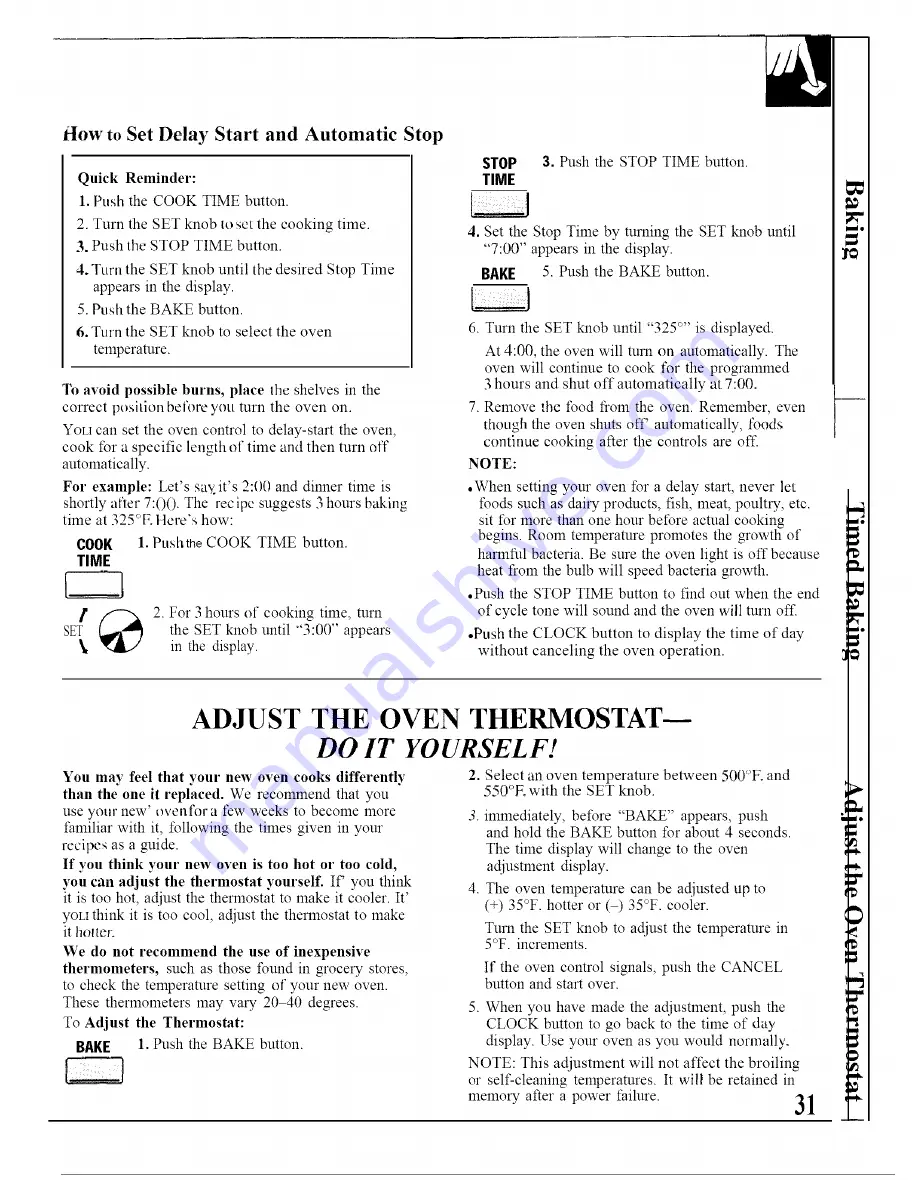 GE JSP68 Use And Care & Installation Manual Download Page 31