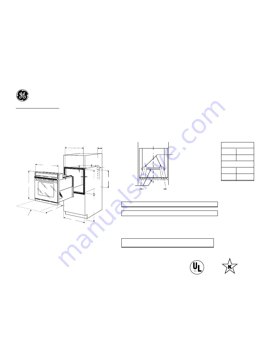 GE JTP20 Dimension Manual Download Page 1