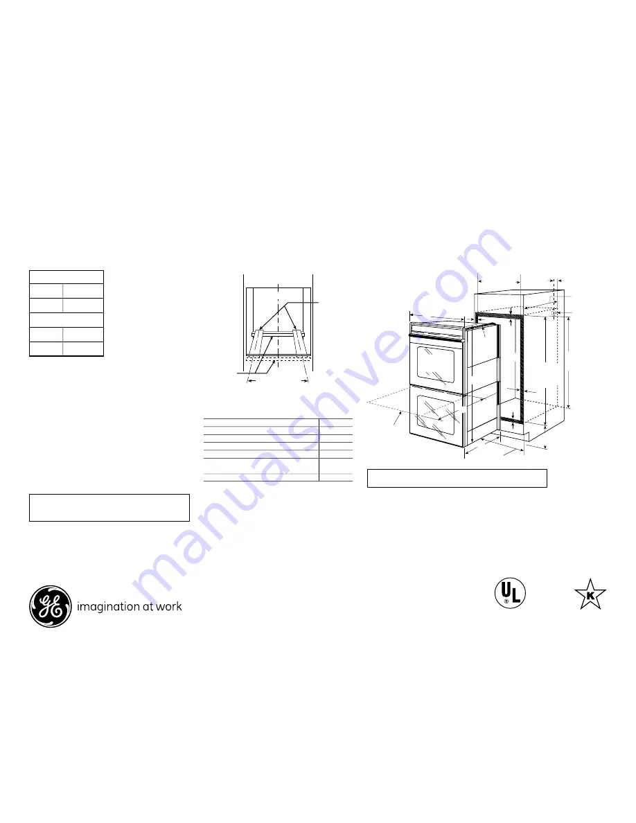 GE JTP55DP Dimensions And Installation Information Download Page 1