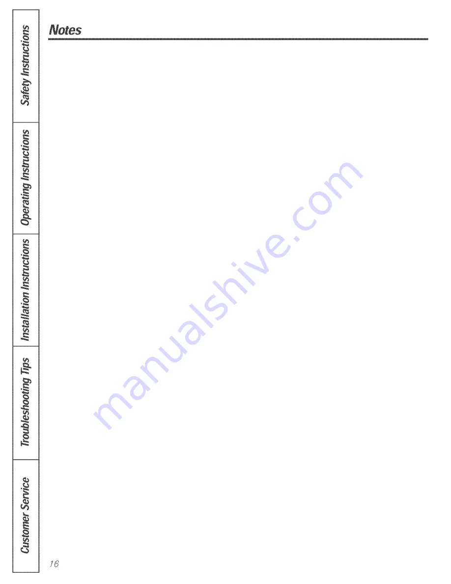 GE JVB36 Owner'S Manual Download Page 16