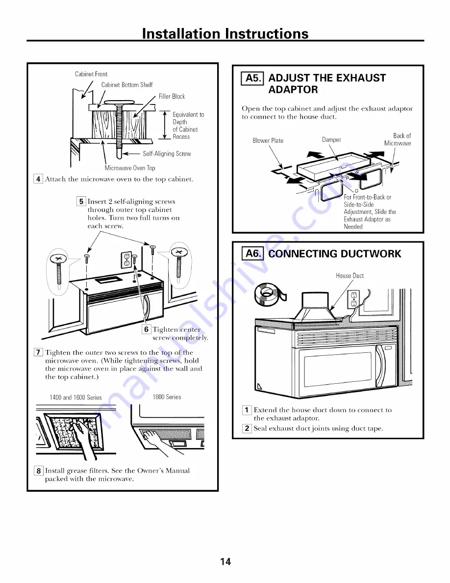 GE JVM1650BB001 Installation Instructions Manual Download Page 14