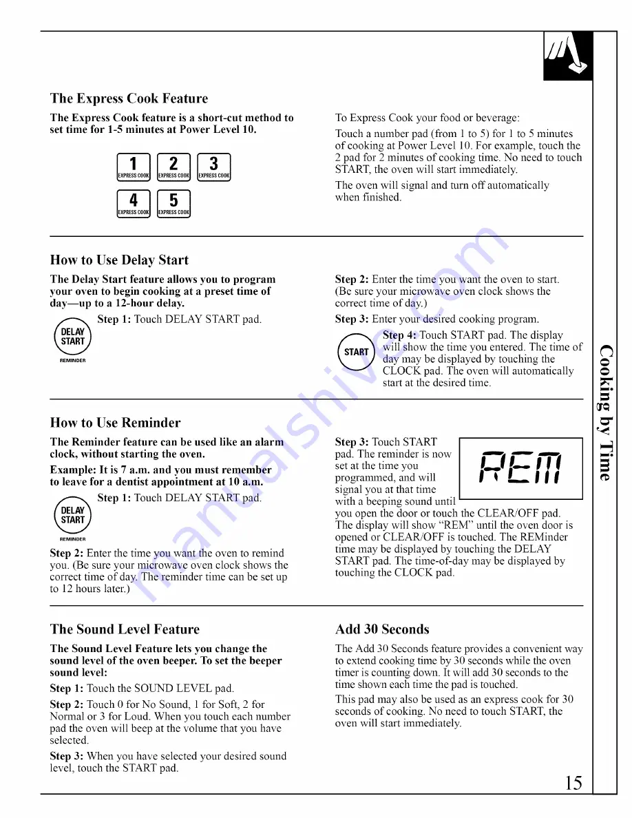 GE JVM290 Use And Care Manual Download Page 15