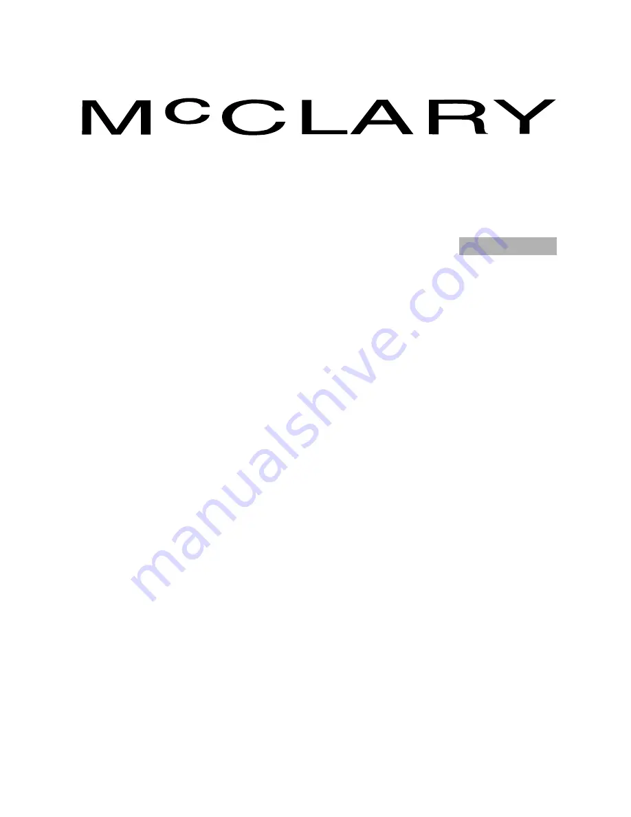 GE McClary XBXR2080 Owner'S Manual Download Page 1