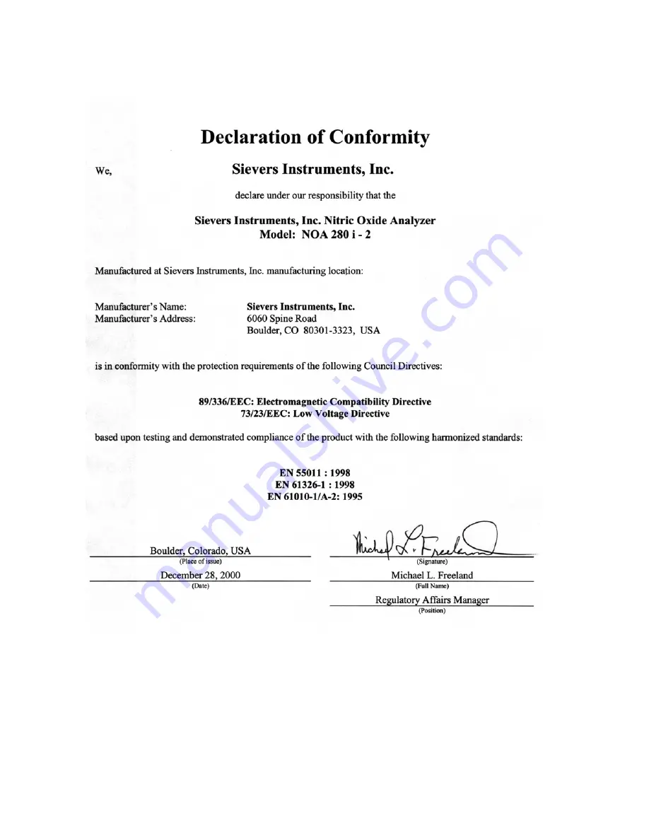 GE MOA 280i Operation And Maintenance Manual Download Page 6