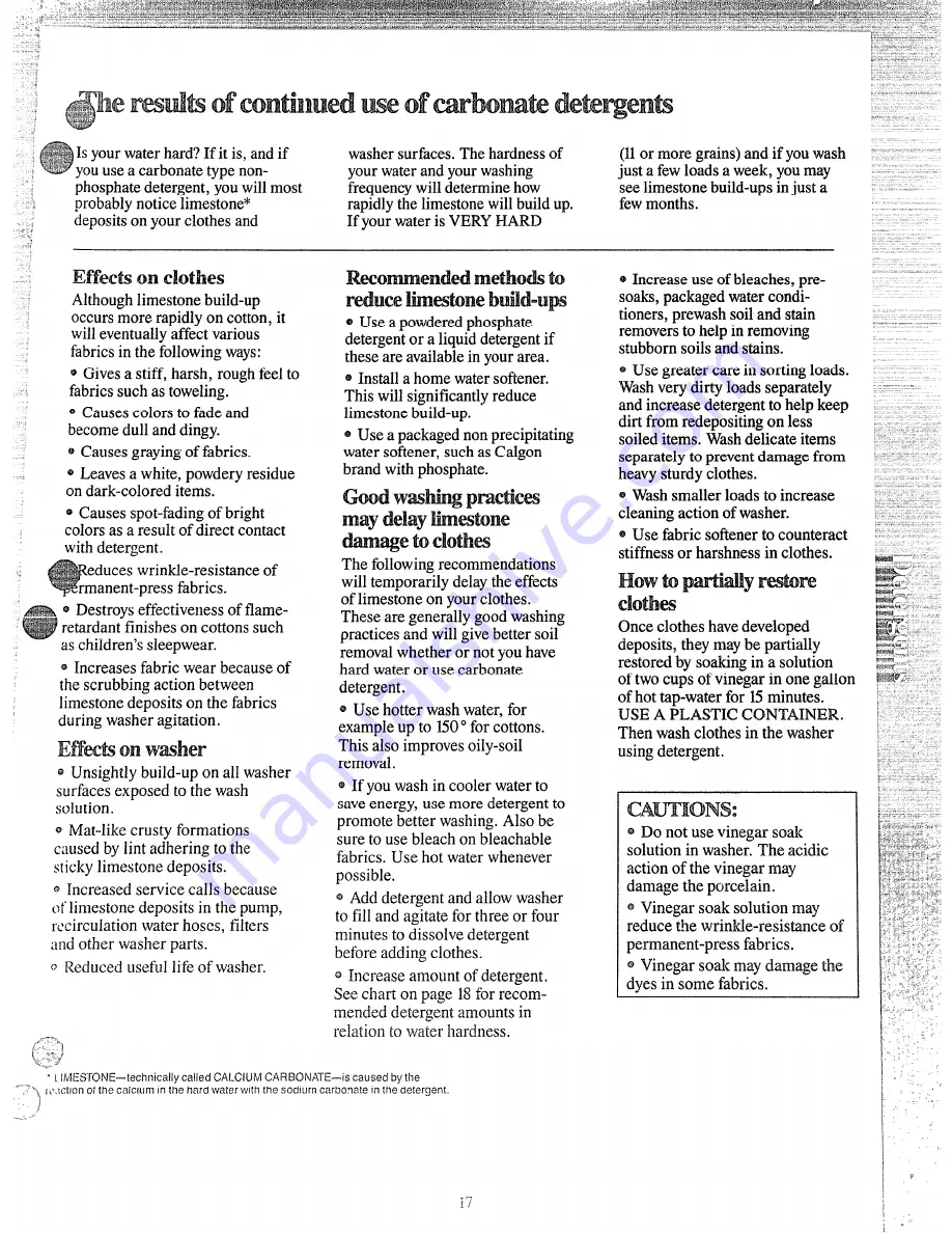 GE Monogram WWA9800M Use And Care Manual Download Page 17