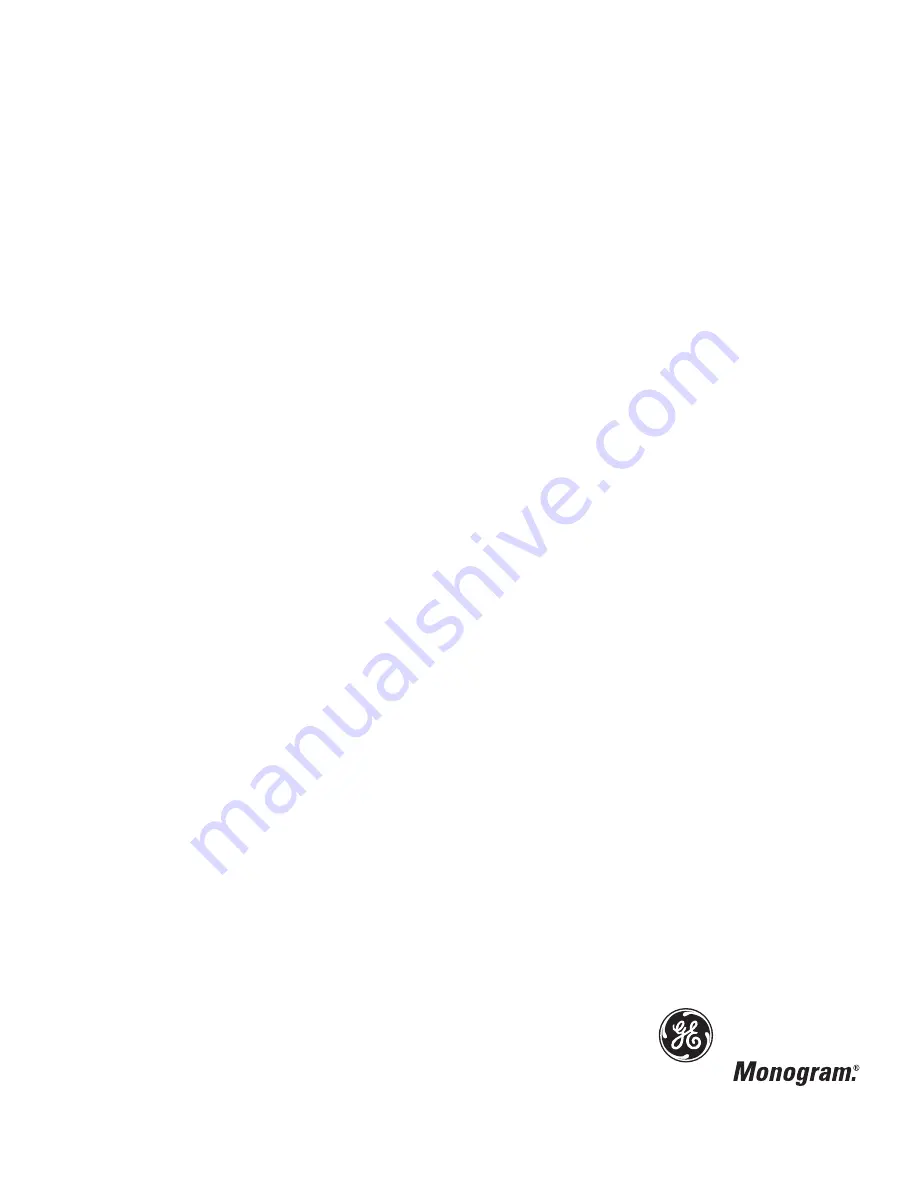 GE Monogram ZBD 1800 Owner'S Manual Download Page 1