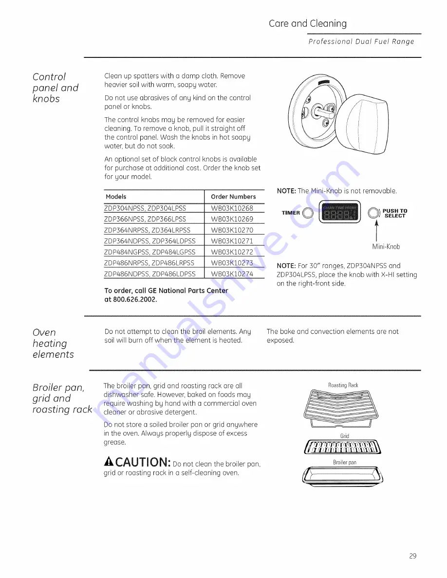 GE Monogram ZDP304LP2SS Owner'S Manual Download Page 29