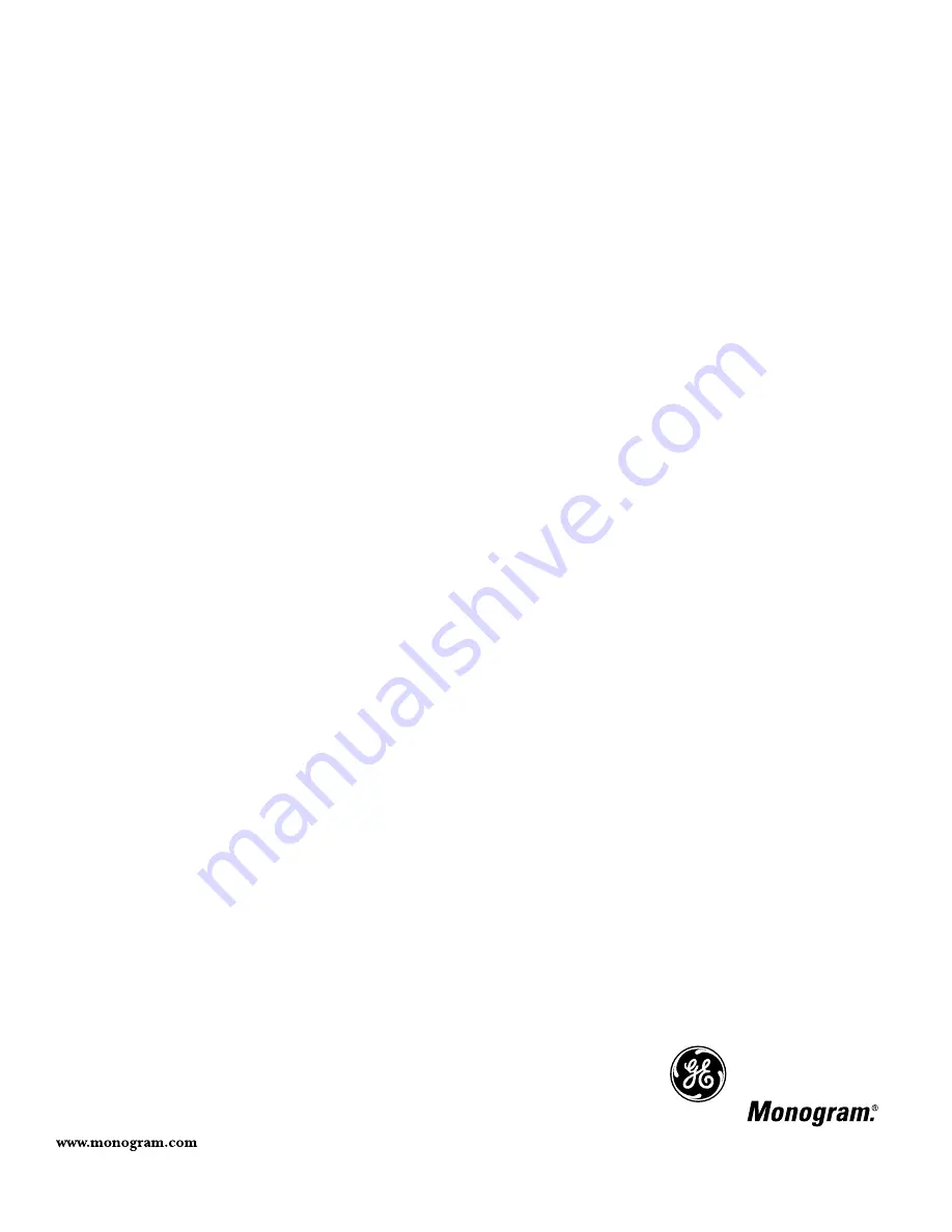 GE Monogram ZET1038 Owner'S Manual Download Page 1