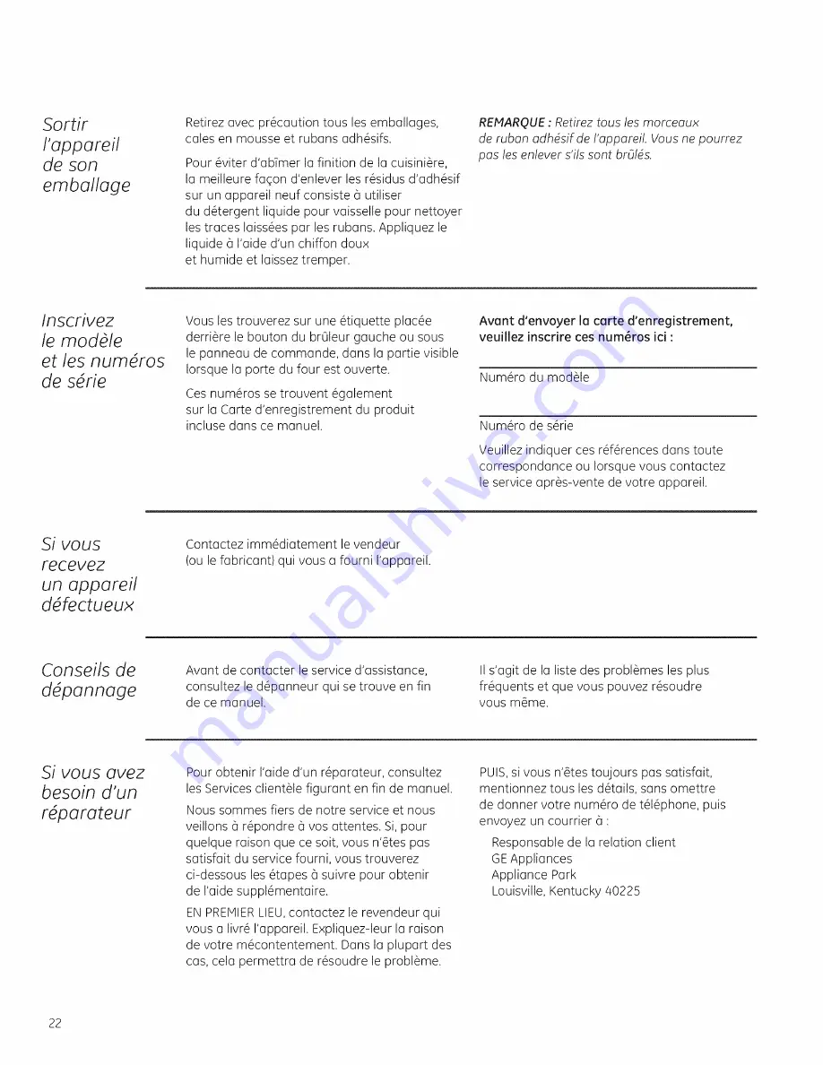 GE Monogram ZGU364NRP4SS Скачать руководство пользователя страница 22