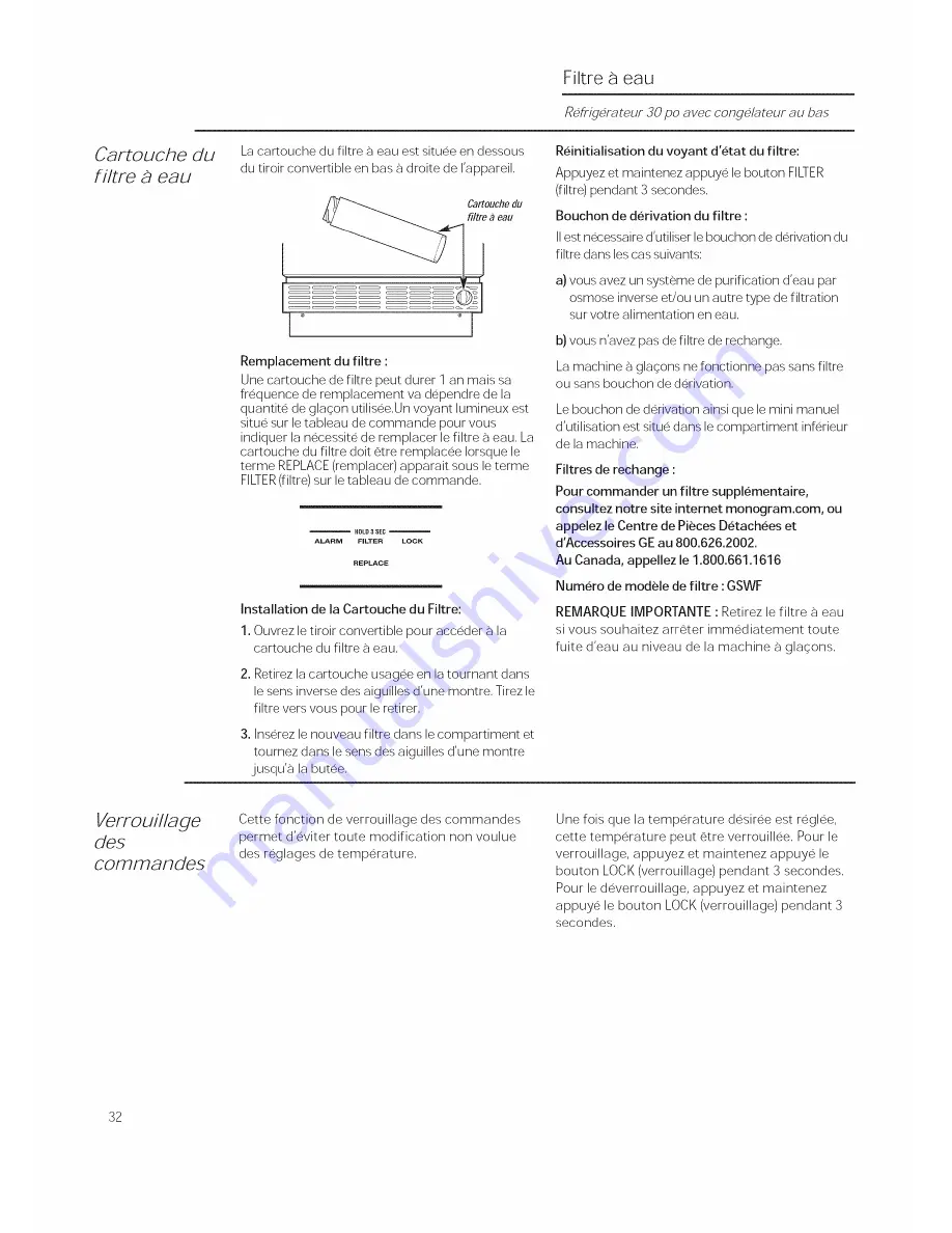 GE Monogram ZIC30GNZAII Owner'S Manual Download Page 32