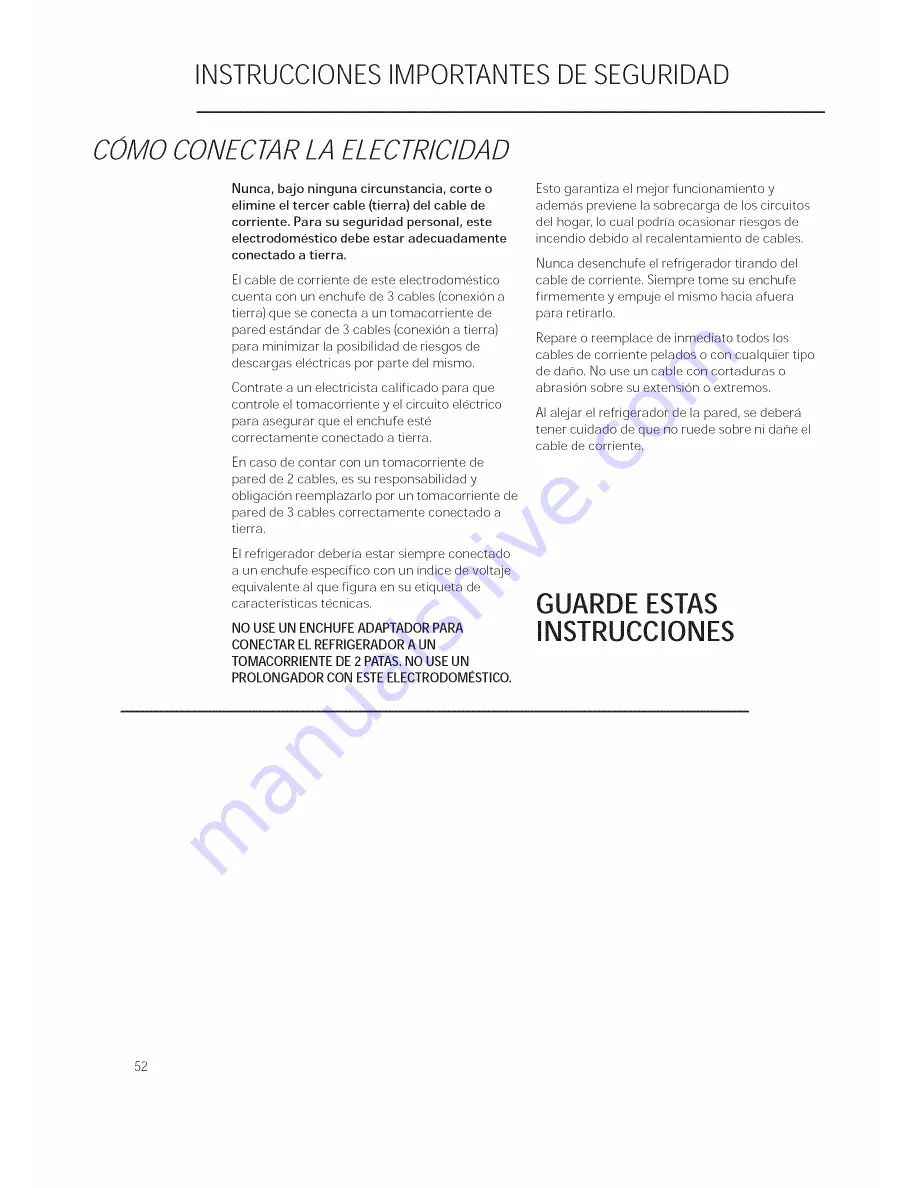 GE Monogram ZIC30GNZAII Owner'S Manual Download Page 52