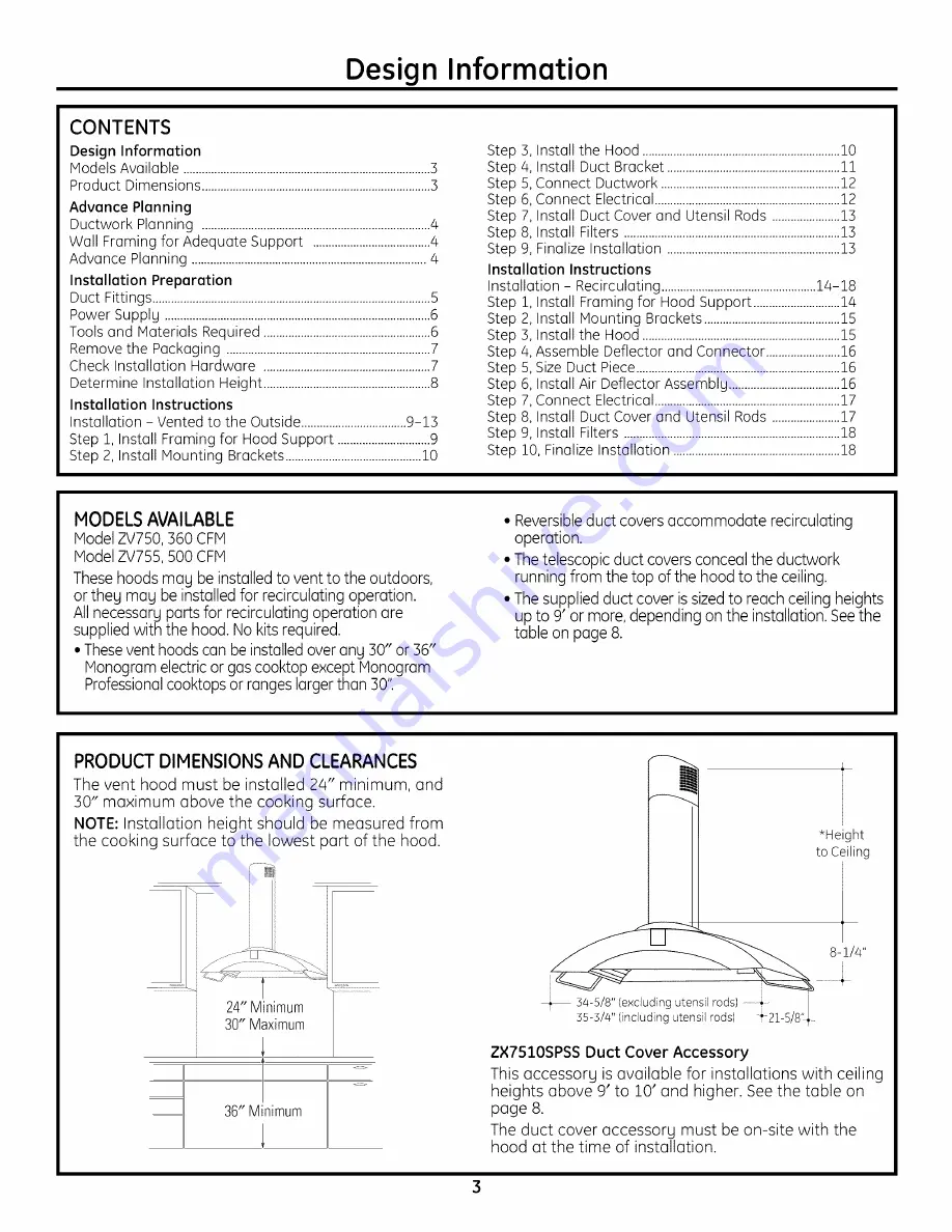 GE Monogram ZV750 Скачать руководство пользователя страница 3