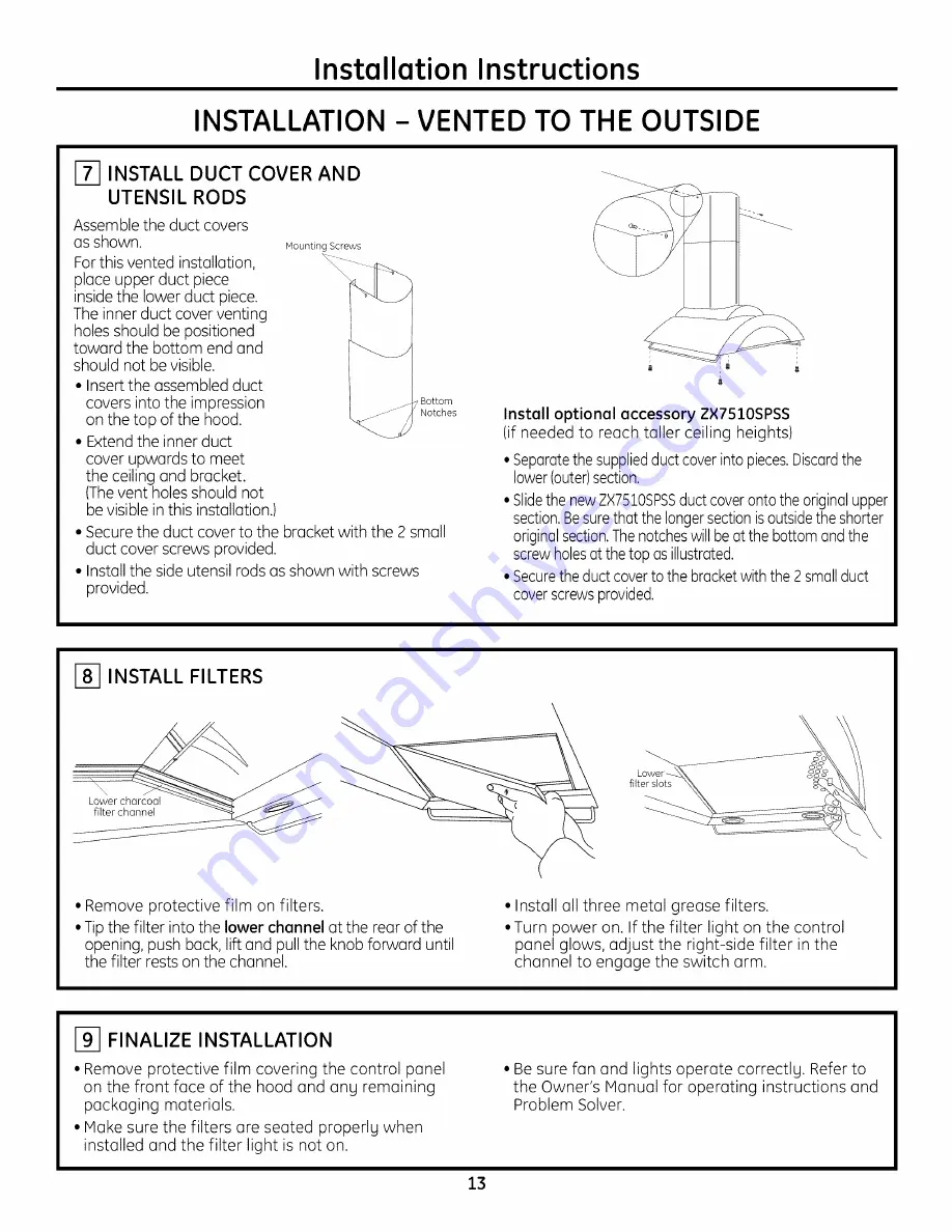 GE Monogram ZV750 Installation Instructions Manual Download Page 13