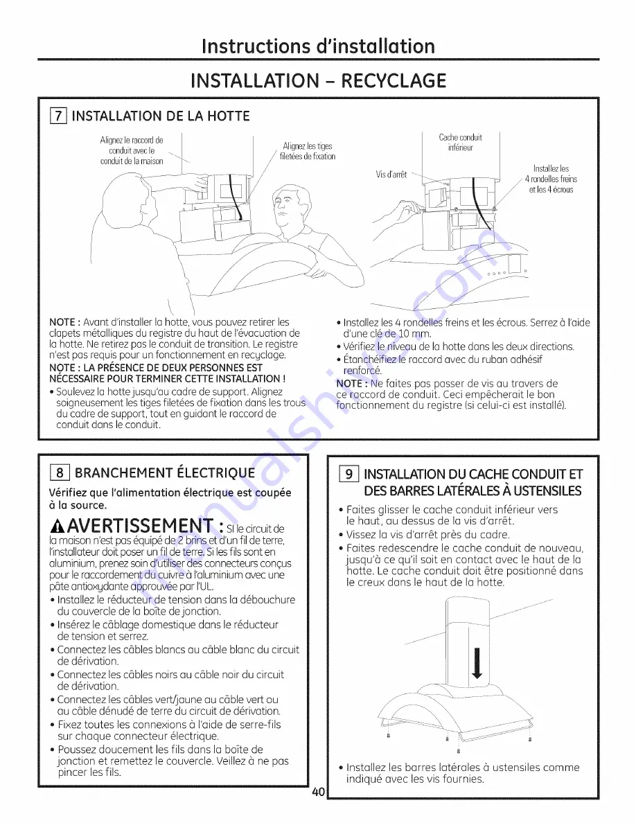 GE Monogram ZV850 Installation Instructions Manual Download Page 40