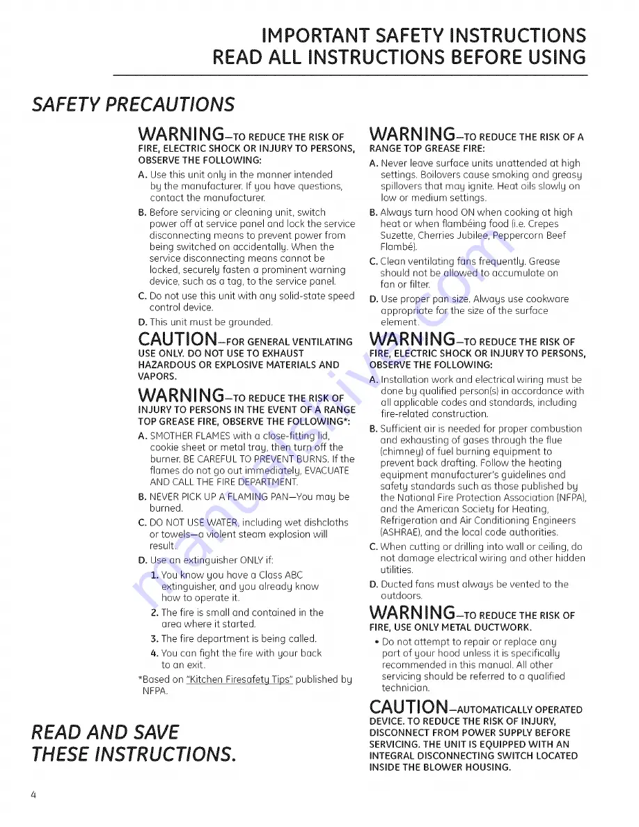 GE Monogram ZVC30LSS Owner'S Manual Download Page 4