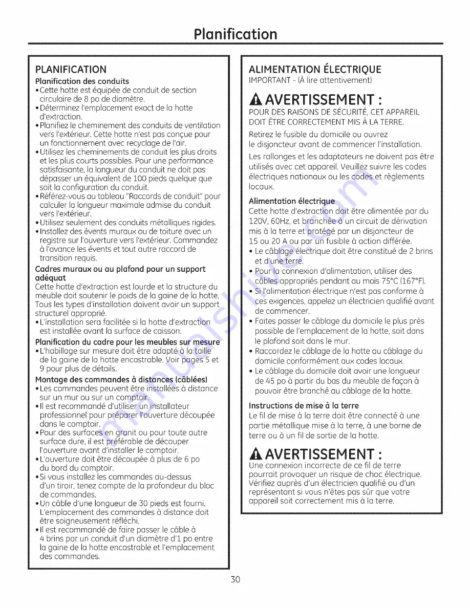 GE Monogram ZVC42L1SS Installation Instructions Manual Download Page 30