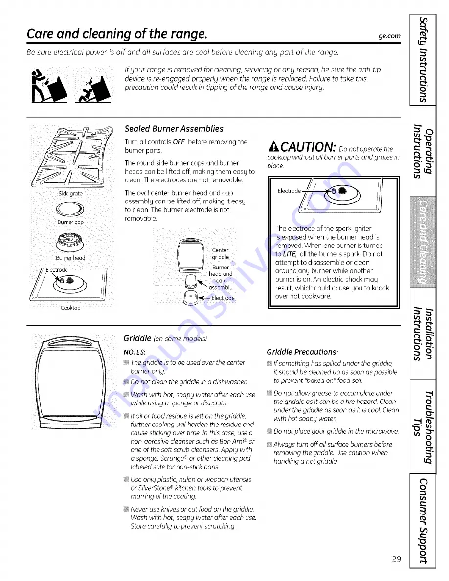 GE P2B912 Owner'S Manual And Installation Instructions Download Page 29