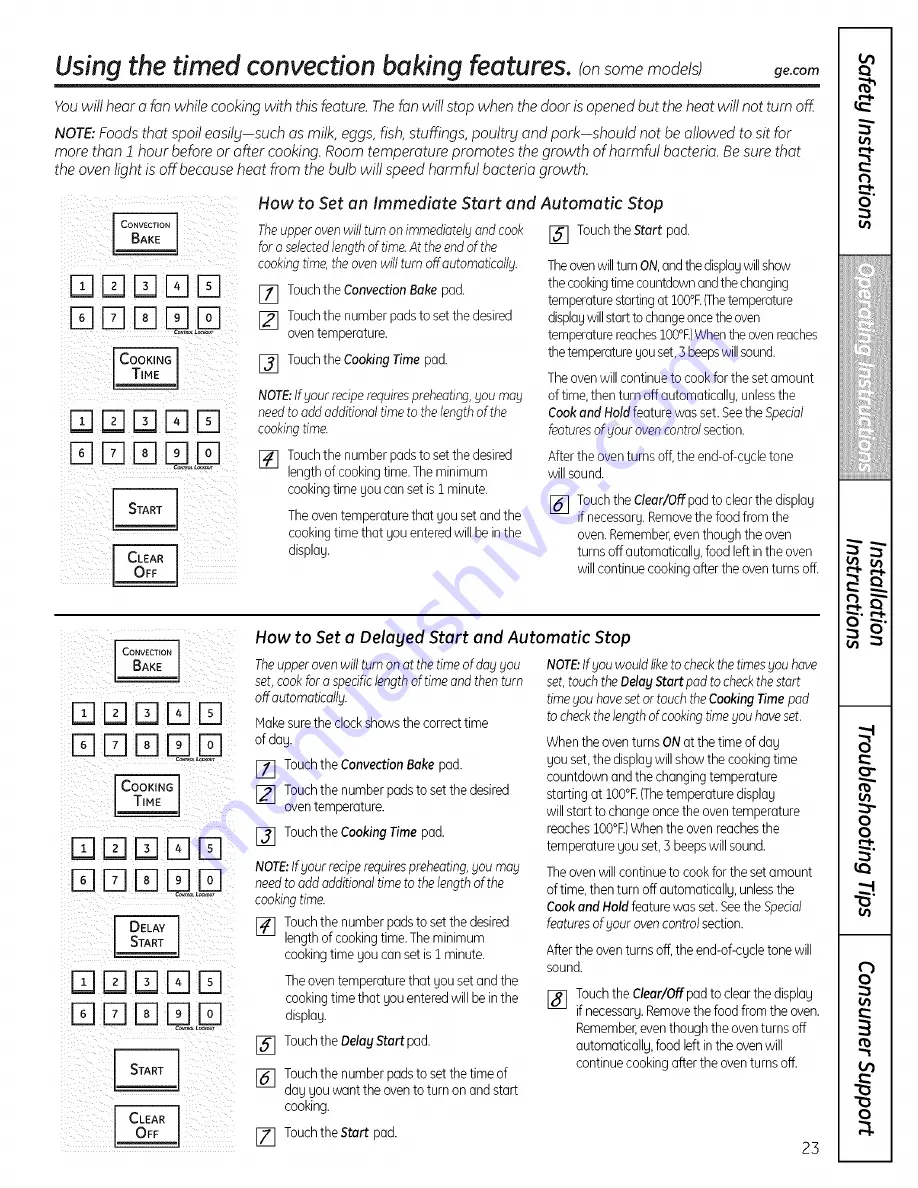 GE P2B918 Owner'S Manual & Installation Instructions Download Page 23