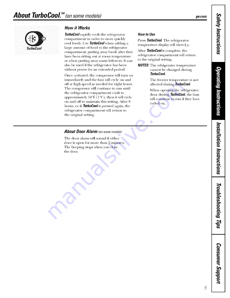 GE PFS22SISBSS Owner'S Manual Download Page 5