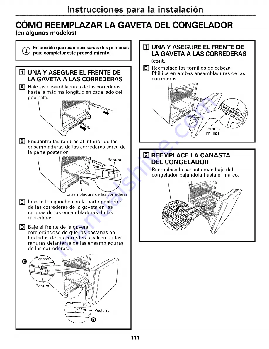 GE PFS22SISBSS Owner'S Manual Download Page 111