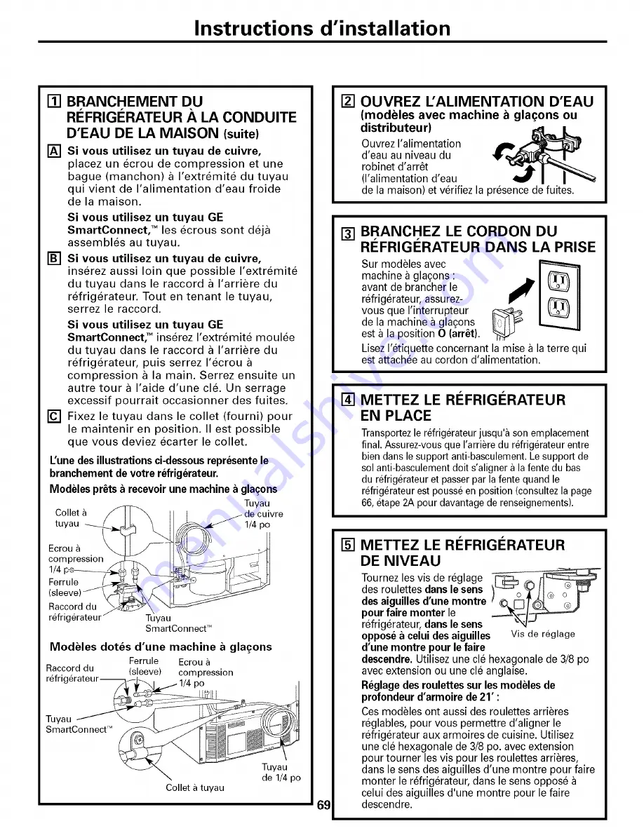 GE PFSS5NJWASS and Owner'S Manual And Installation Instructions Download Page 69