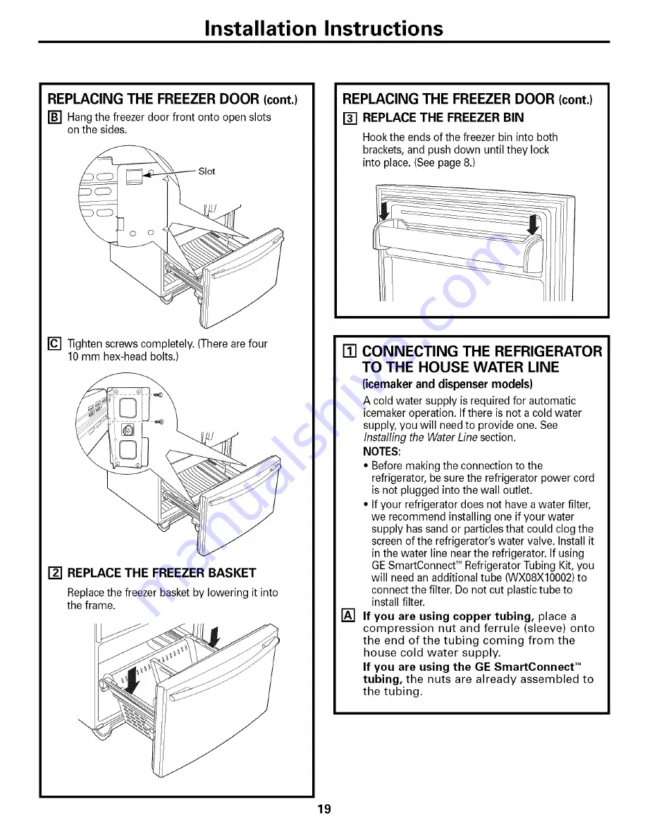 GE PFSS6PKWASS and Owner'S Manual And Installation Instructions Download Page 19