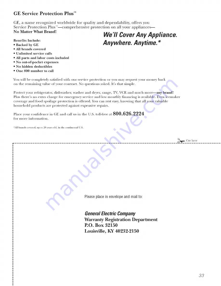 GE PFSS6PKWASS and Owner'S Manual And Installation Instructions Download Page 33