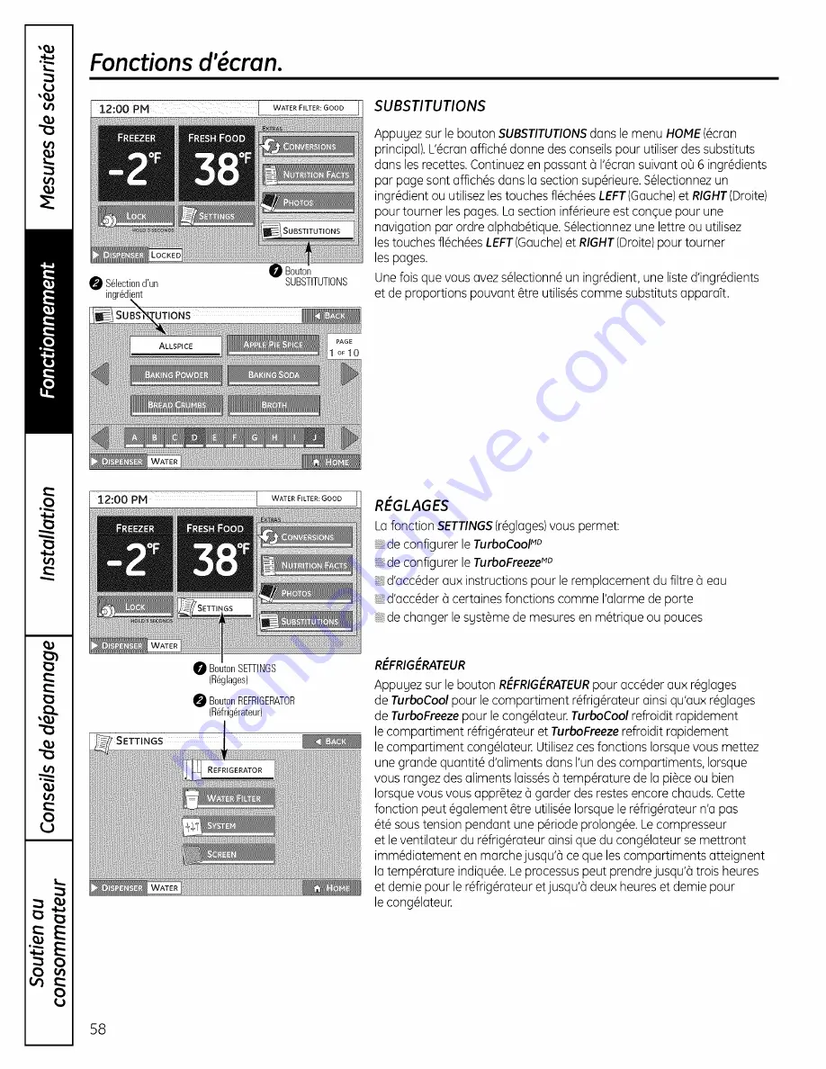 GE PFSS6PKXASS and Скачать руководство пользователя страница 58