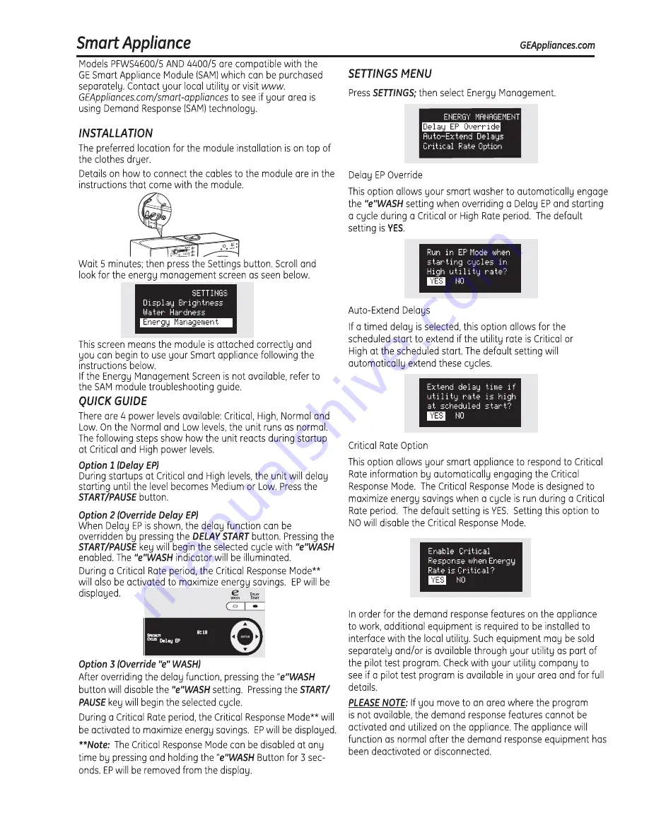 GE PFWS4400L0 Technical Service Manual Download Page 19