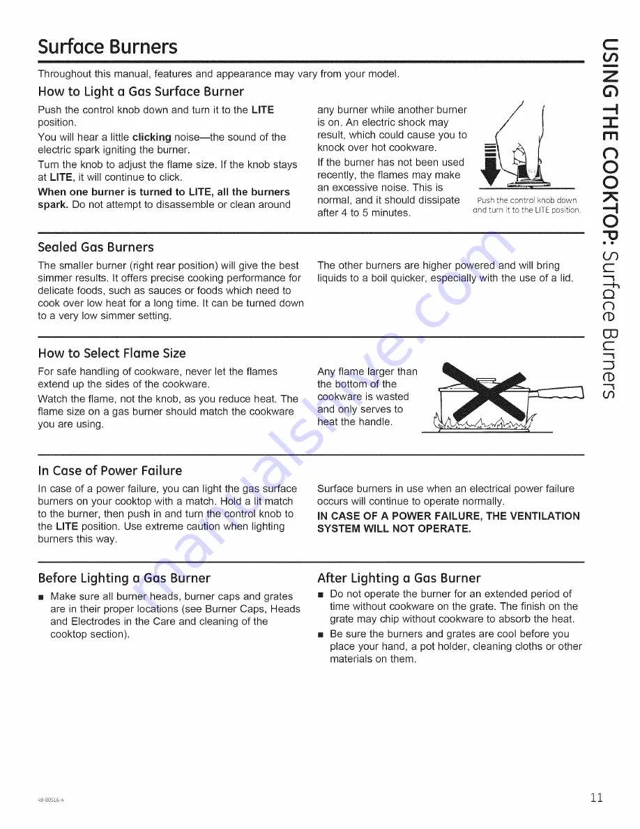 GE PGP9830 Owner'S Manual & Installation Instructions Download Page 11