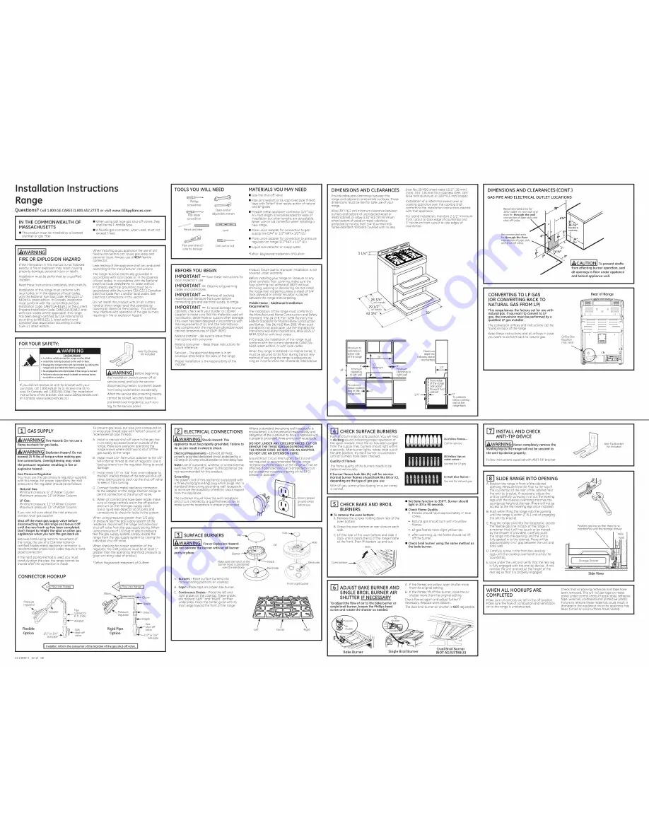 GE PGS950EEF1ES Installation Instructions Download Page 1