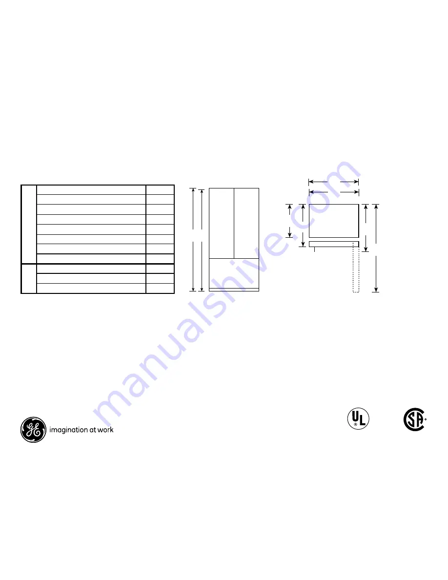 GE PGSS5RKZSS Dimensions And Installation Information Download Page 1