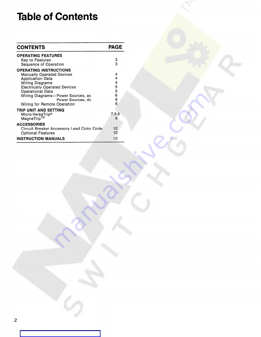 GE POWER BREAK MICRO-VERSATRIP E39ME20 Instructions Manual Download Page 2