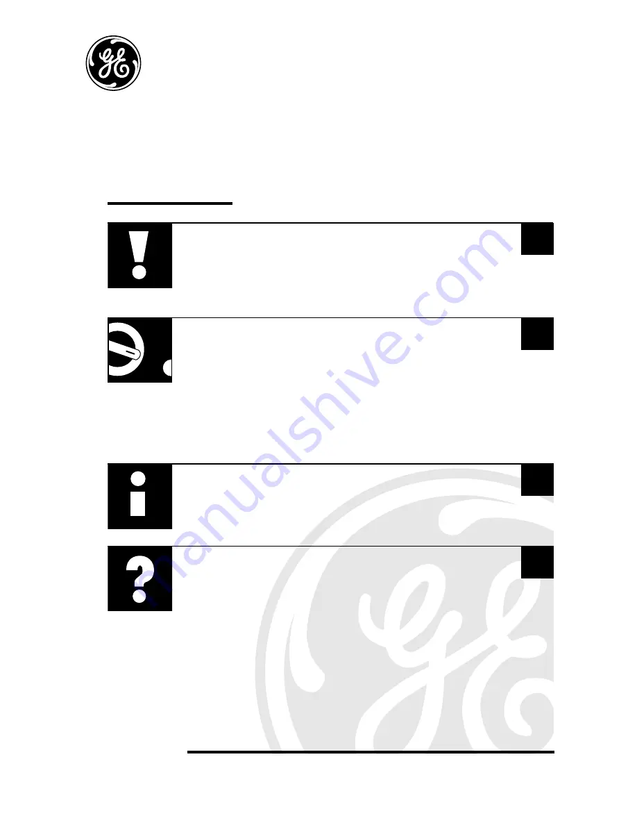 GE Profile 164D3370P003 Owner'S Manual Download Page 1