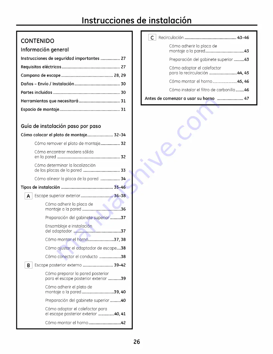 GE Profile Advantium PSA1200 Installation Instructions Manual Download Page 26