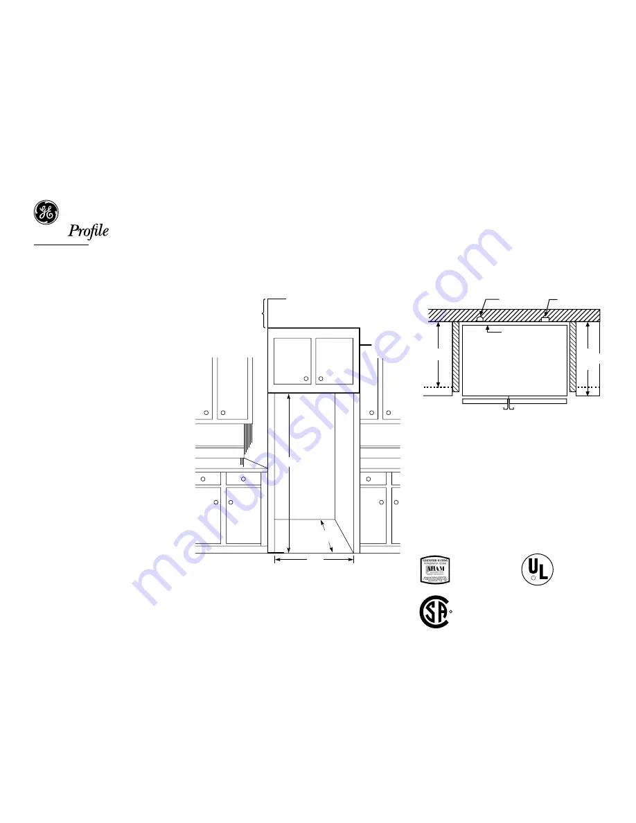 GE Profile Arctica CustomStyle PSI23SGRSV Dimension Manual Download Page 2