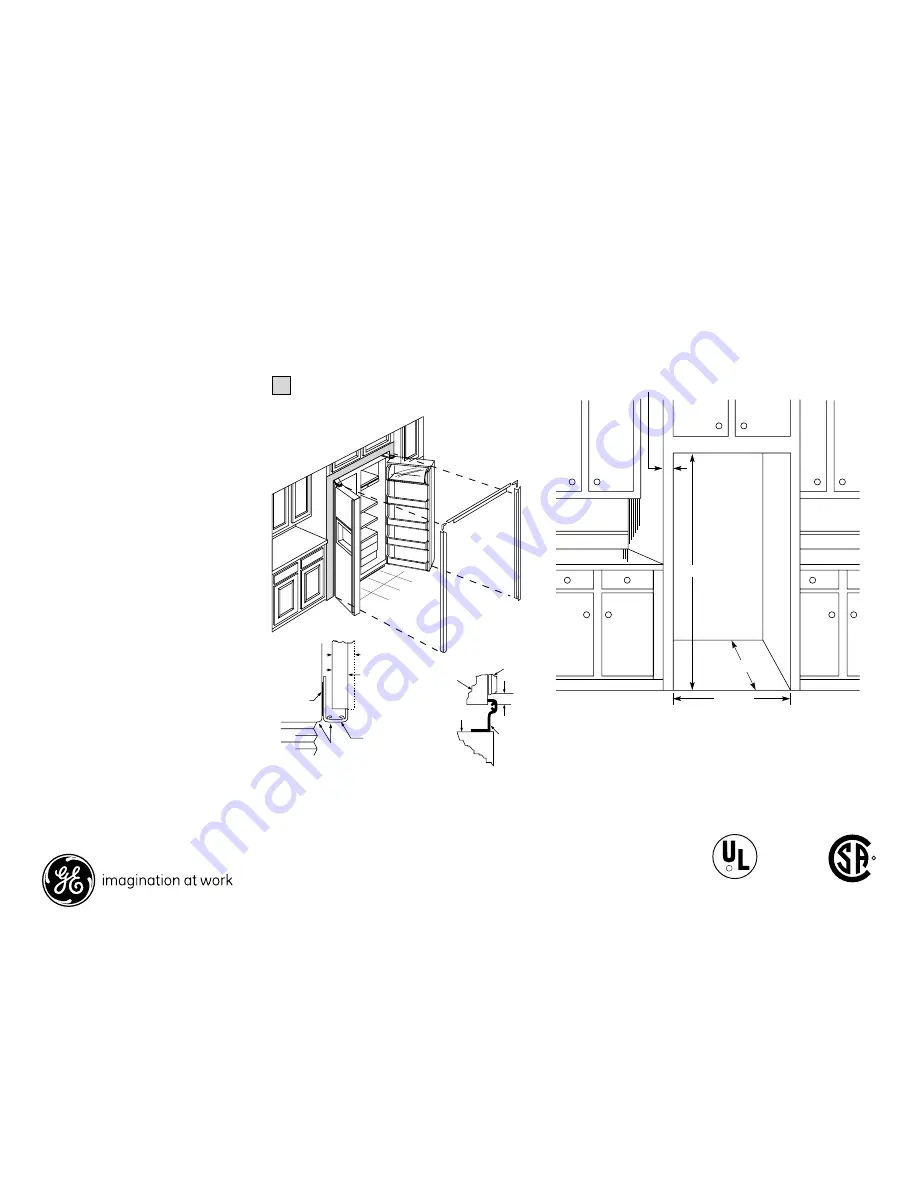 GE Profile CustomStyle PSI23MGR Dimensions And Installation Information Download Page 3