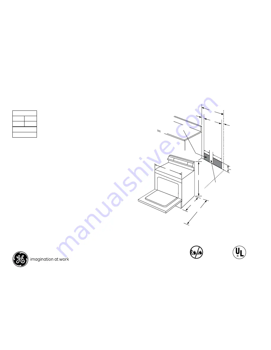 GE Profile JB968SL Dimension Manual Download Page 1