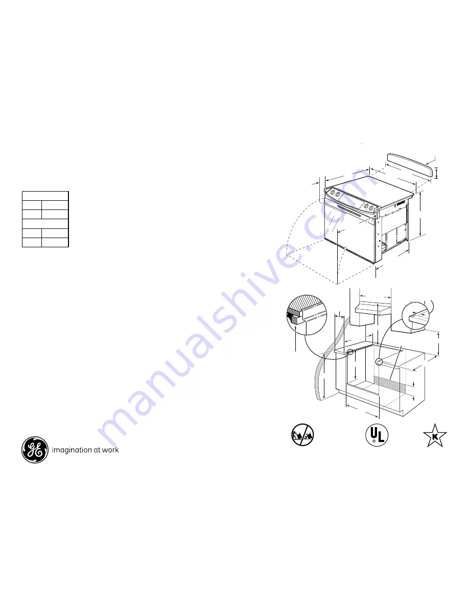 GE Profile JD968SKSS Dimensions And Installation Information Download Page 1