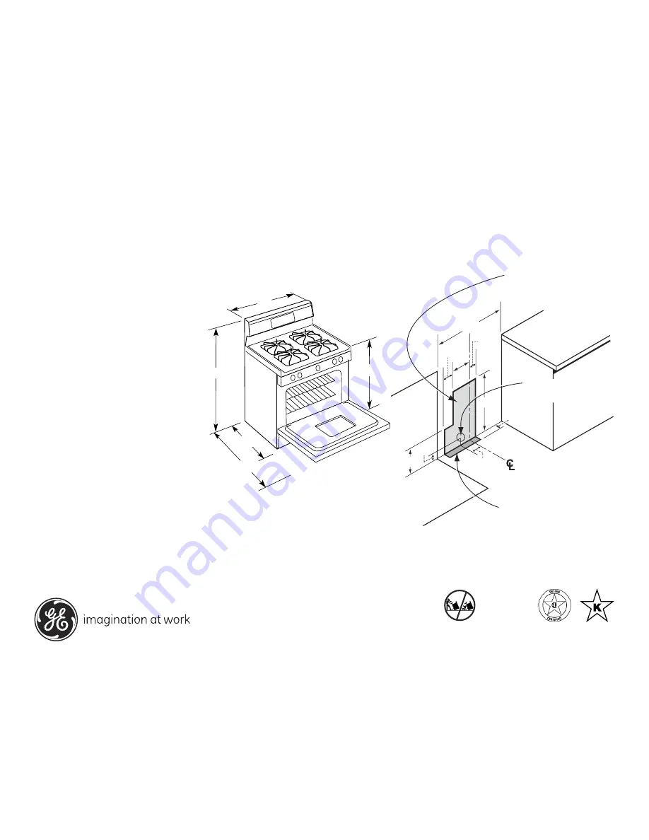 GE Profile JGB900SEKSS Dimensions And Installation Information Download Page 1