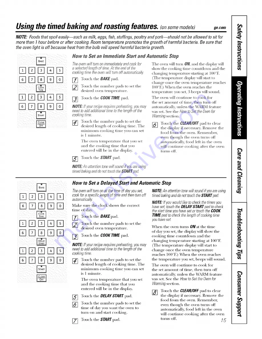 GE Profile PB975 Owner'S Manual Download Page 15