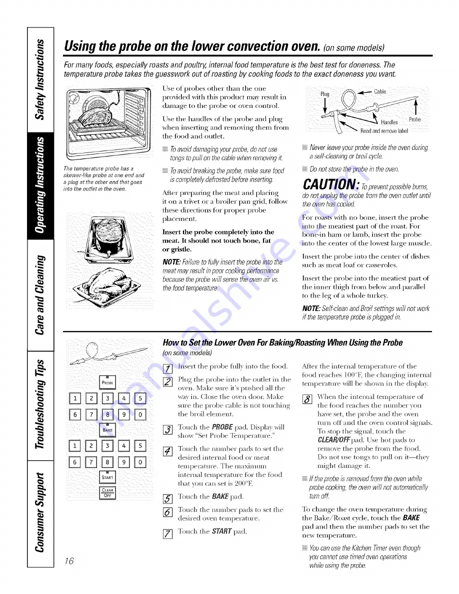 GE Profile PB975 Owner'S Manual Download Page 16