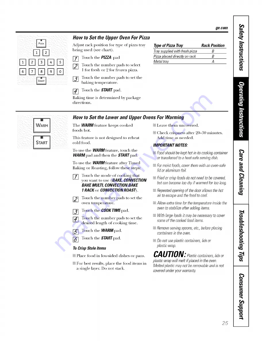 GE Profile PB975 Owner'S Manual Download Page 25